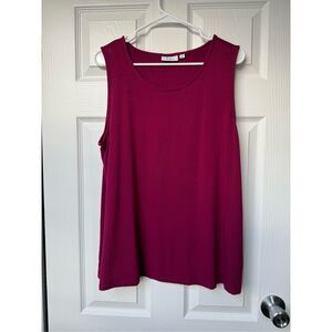 Kim Rogers Tank Top XL Women's Wine Purple Stretch Slinky